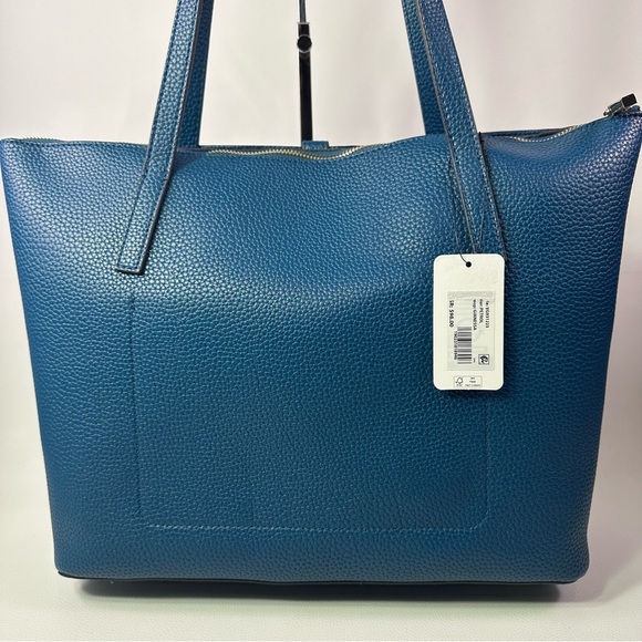 NEW GUESS GIANESSA LEATHER LIKE TOTE IN PETROL - Picture 3 of 10